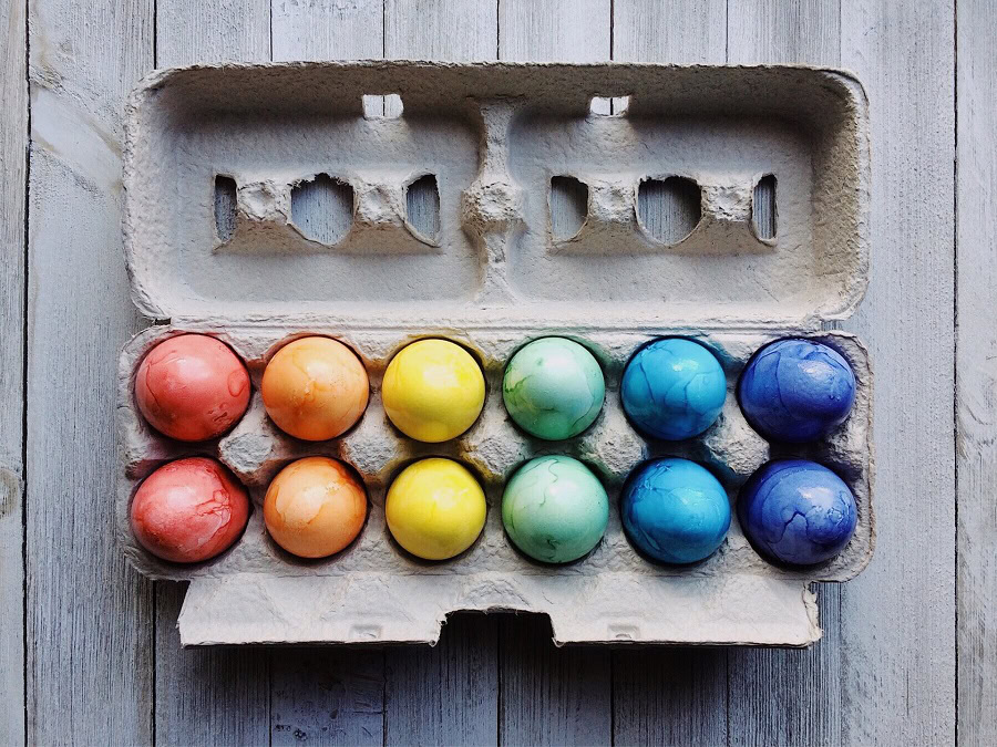 Easter Egg Hunt Ideas for Toddlers a Carton of Dyed Eggs in Different Colors